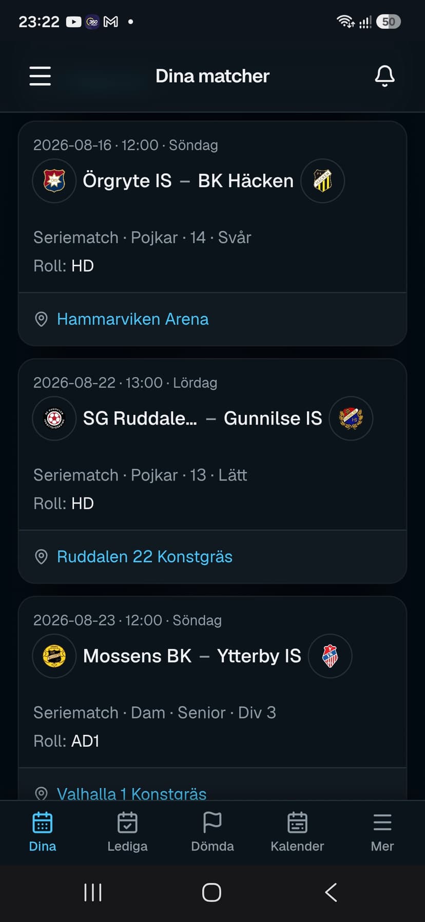 RefBase Alla uppdrag på ett ställe — vy 1