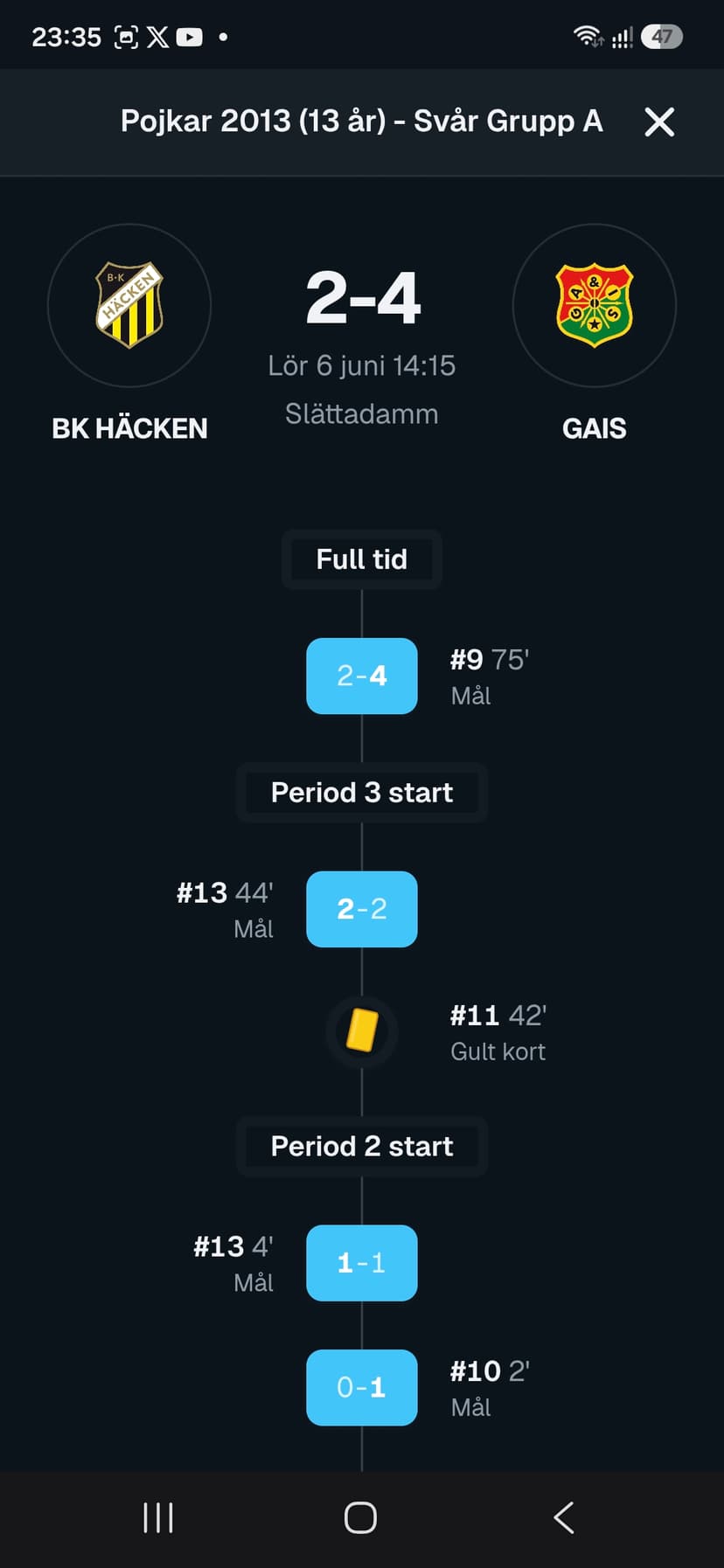 RefBase Historik och matchdetaljer — vy 2