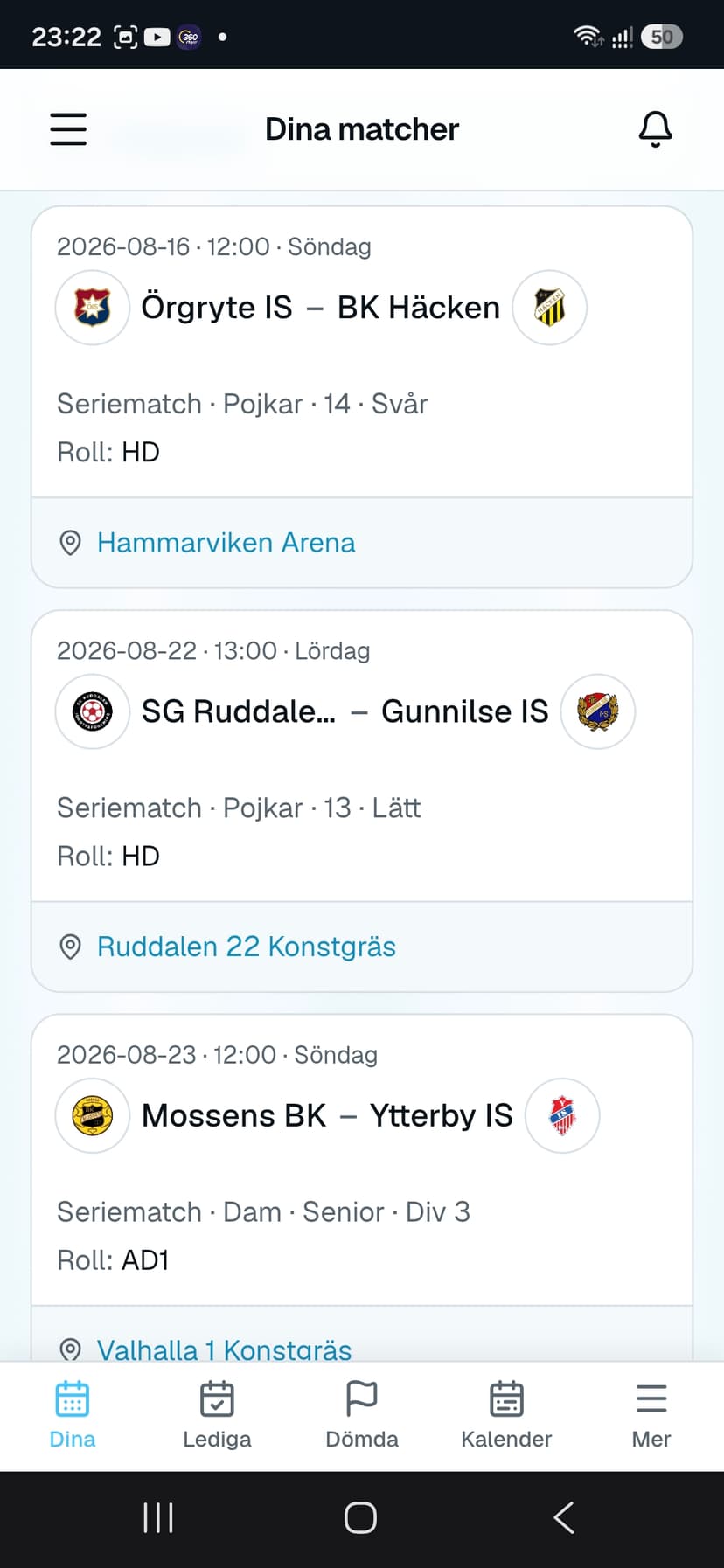 RefBase Alla uppdrag på ett ställe — vy 1