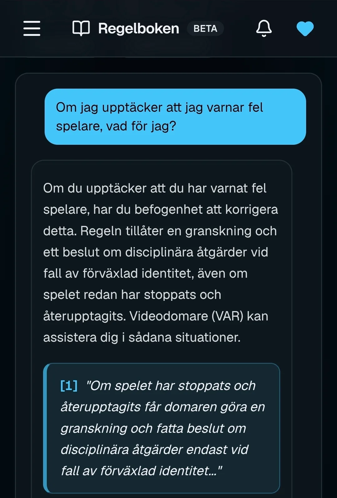 Uppdaterad regelbok med svar från RefBot